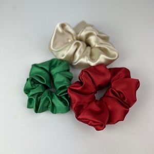 Set of 3 Satin Handmade Scrunchie